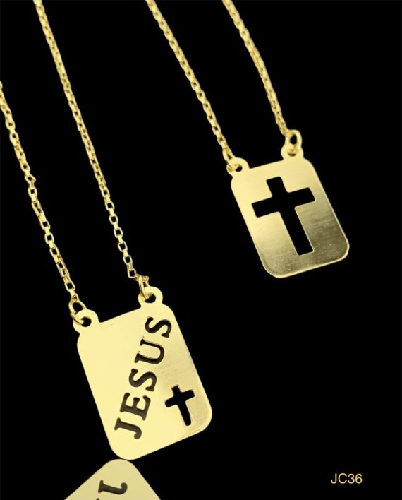 Escapulário para revenda e Cruz vazada banhado 60cm x 5,2g x – Joia 18 k – 7 banhos
