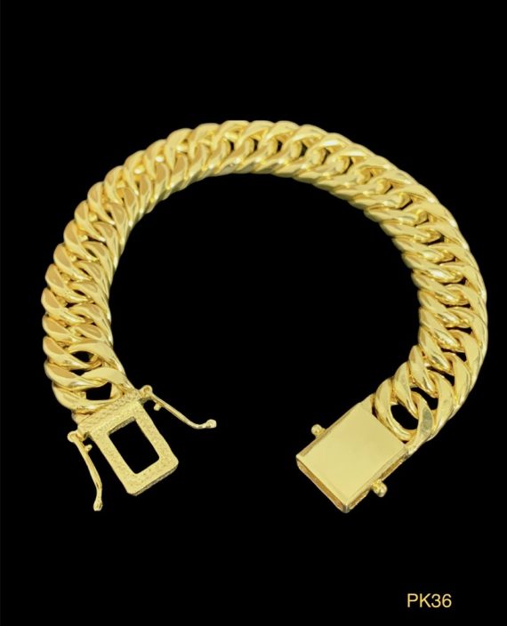 Pulseira Bracelete Atacado Gumet Dupla Fecho Gaveta dupla- 13mm x 20cm x 34g -Joia 18 k – 7 banhos