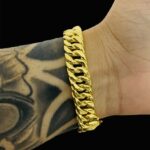 Pulseira Bracelete Atacado Gumet Dupla Fecho Gaveta dupla- 13mm x 20cm x 34g -Joia 18 k – 7 banhos