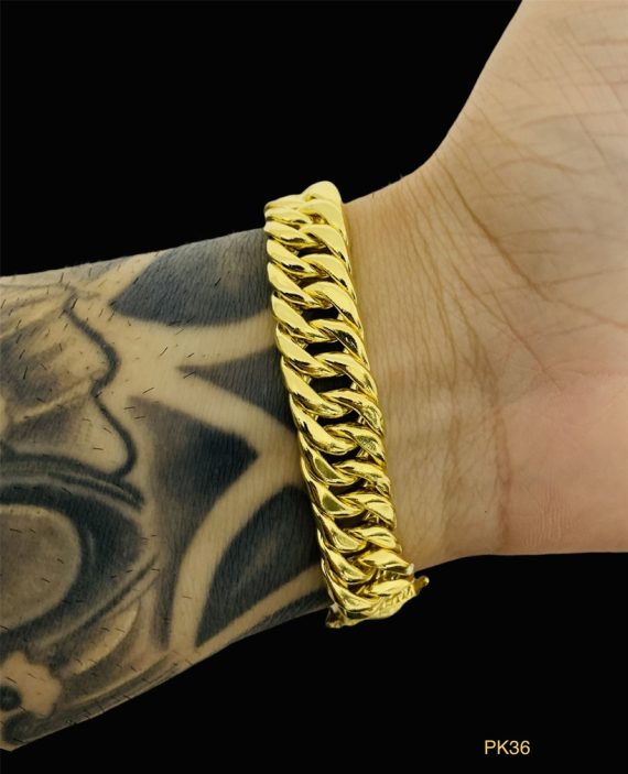 Pulseira Bracelete Atacado Gumet Dupla Fecho Gaveta dupla- 13mm x 20cm x 34g -Joia 18 k – 7 banhos