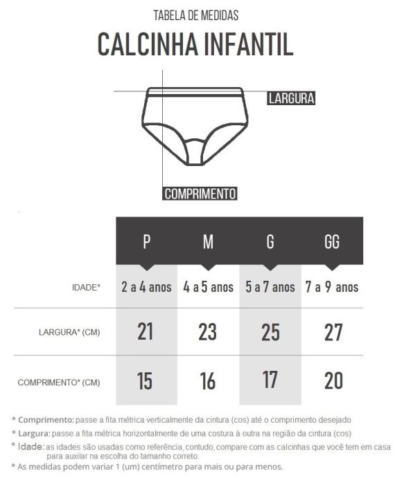 Kit c/10 Calcinha Infantil Atacado