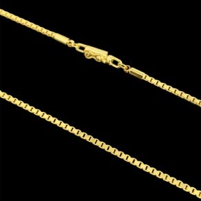 Kit Corrente Veneziana Atacado Revenda Dropshpping Fecho canhão- 60cm x 2mm x 12,3g + pingente Crucifixo com pedras zircônia 2,6g x 3cm x 2mm – Joia 18 k – 7 banhos + verniz cataforetico
