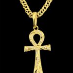 Kit Corrente Atacado Revenda Dropshpping Grumet Dupla Fecho Gaveta- 60cm x 3mm x 9g + pingente de crucifixo Ansata Cravejada com pedras zircônia 3cm x 2mm x 3g – Joia 18 k – 7 banhos + verniz cataforetico