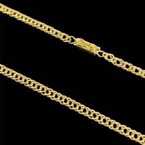 Kit Corrente Atacado Revenda Dropshpping Grumet Dupla Fecho Gaveta- 60cm x 3mm x 9g + pingente de crucifixo Ansata Cravejada com pedras zircônia 3cm x 2mm x 3g – Joia 18 k – 7 banhos + verniz cataforetico
