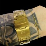 Kit Casio Edifice Funcional + Pulseira fina 3 em 1 enrolada Fecho tradicional Atacado Revenda Dropshpping Joia Banhada 7 mm 18k