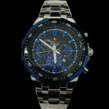 Kit Relógio Casio edifice Atacado Revenda Dropshpping – prata com azul + Pulseira Cartier Fecho Canhão Joia Banhado 18k- larg. 3mm x tam. 22 cm x 5,4g