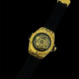 Kit Hublot Pulseira de camurça Atacado Revenda Dropshpping – dourado com preto + Caixa de courino