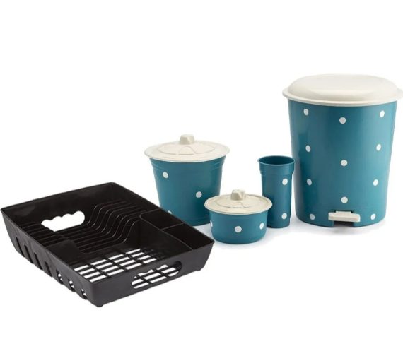Kit Cozinha 4 Peças Poá + Escorredor Louças Atacado Revenda Dropshpping No Atacado