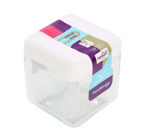 Pote Vidro Tendenza Multiuso Quadrado Atacado Revenda Dropshpping Tampa 750 Ml Invicta