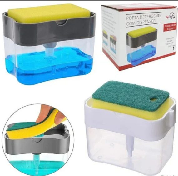 Kit Porta Detergente Atacado Revenda Dropshpping Dispenser Com Bucha Louça