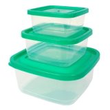 Conjunto De Potes Quadrado Atacado Revenda Dropshpping Tampa 3 Peças PMG