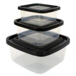 Conjunto De Potes Quadrado Atacado Revenda Dropshpping Tampa 3 Peças PMG