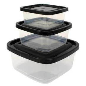Conjunto De Potes Quadrado Atacado Revenda Dropshpping Tampa 3 Peças PMG