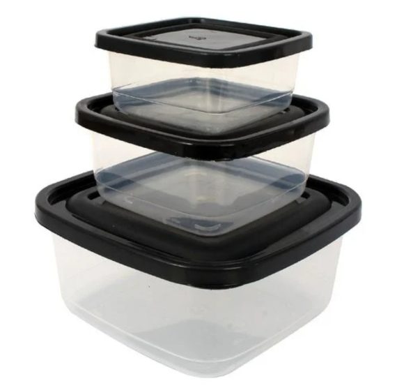Conjunto De Potes Quadrado Atacado Revenda Dropshpping Tampa 3 Peças PMG