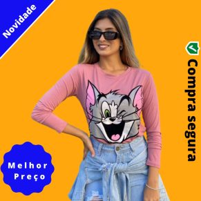 Kit C/10 Blusa manga longa feminina no atacado