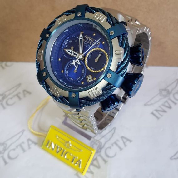 Relógio Invicta 18k Thunderbolt AAA+ Prata com Azul 21361 – AAA+