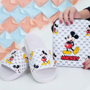 Kit C/12 Chinelo Slide + Bolsa Personagens Atacado