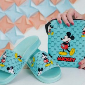 Kit C/12 Chinelo Slide + Bolsa Personagens Atacado