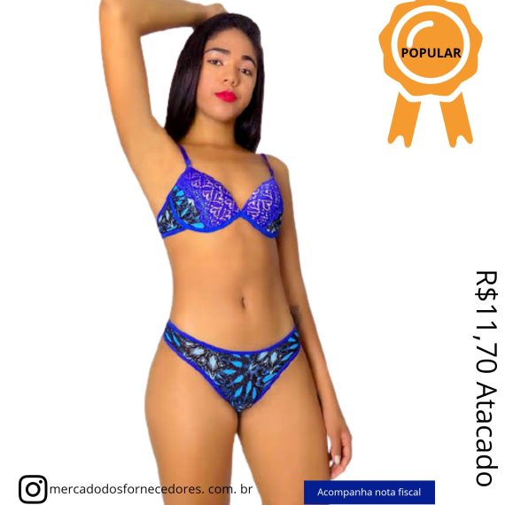 Kit C/12 Conjunto de Lingerie Atacado | R$11,70 Unidade