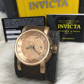 Relógio Invicta Yakuza Automatico AAA+ Marrom com Rose19546