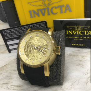 Relógio Invicta Yakuza Automatico AAA+ Preto com Dourado 19546