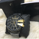 Relógio Diesel 10 bar Modelo Preto com Dourado AAA+ Luxo Atacado