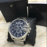 Relógio Diesel 10 bar Modelo Prata com Azul AAA+ Luxo Atacado