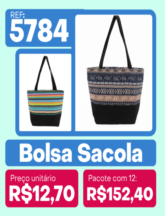 Kit c/12 Bolsa sacola atacado