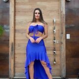 KIT C/10 CONJUNTO DE SAIA DE BABADO E CROPPED