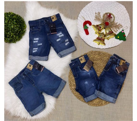 KIT C/6 BERMUDA JEANS INFANTIL ATACADO
