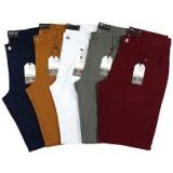 Kit Com 4 Bermudas Masculinas Brim Sarja Coloridas Atacado