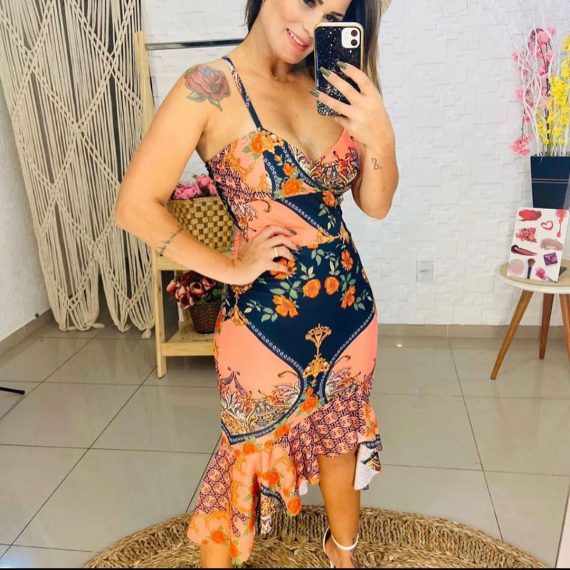 Kit C/10 Vestido Feminino Rabo De Sereia Revenda 10 Estampas Variadas Atacado