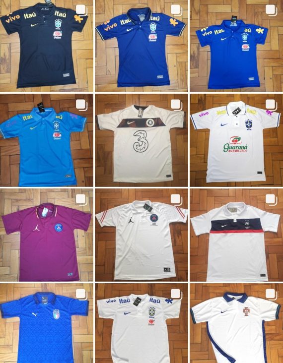Kit c/5 Camisas de times nacionais 1 linha no atacado