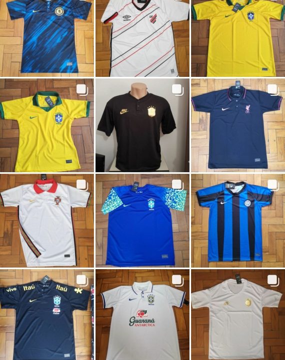 Kit c/5 Camisas de times nacionais 1 linha no atacado