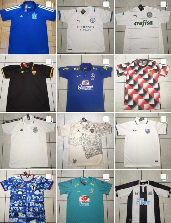 Kit c/5 Camisas de times nacionais 1 linha no atacado
