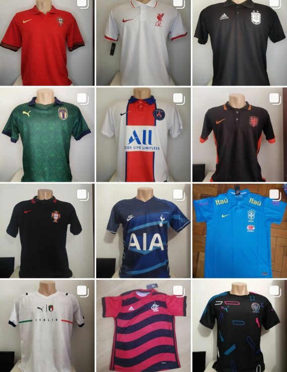 Kit c/5 Camisas de times nacionais 1 linha no atacado