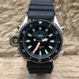 Relógio Citizen Aqualand No Atacado - Fundo Preto - Pulseira de Borracha - À PROVA D'ÁGUA