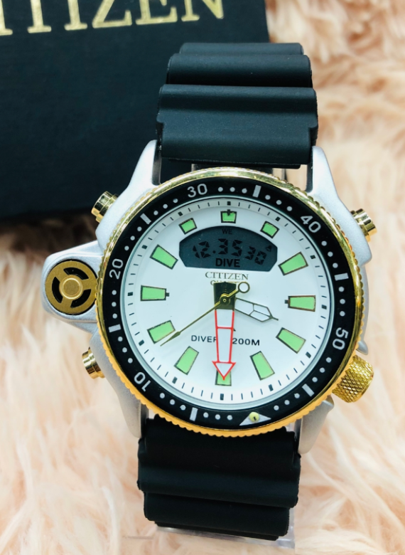 Relógio Citizen Aqualand No Atacado - Modelo Série Ouro - Pulseira de Borracha - À PROVA D'ÁGUA