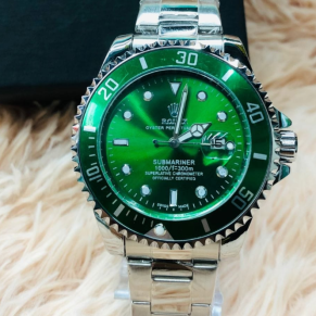 Relógio Rolex Prata e Verde No Atacado