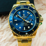 Relógio Rolex Dourado c/ Azul No Atacado