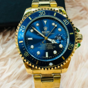 Relógio Rolex Dourado c/ Azul No Atacado