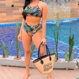 Biquíni Cropped Estampado em Lycra para revenda no atacado