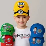 Boné infantil bordado de personagens para revenda no atacado