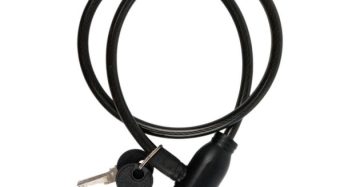 Cabo antifurto preto para equipamento esportivo com chave