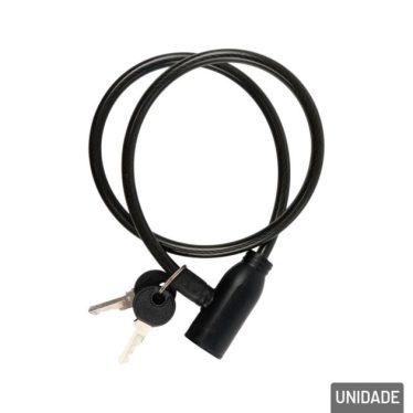 Cabo antifurto preto para equipamento esportivo com chave