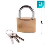 Cadeado 25mm com 2 Chaves Bronze para revenda no atacado