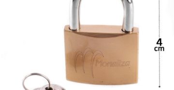 Cadeado bronze 25mm com 2 chaves produto esportivo atacado