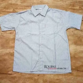 Camisa Social Listrada Manga Curta para Atacado revenda no