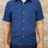 Camisa Social Masculina Manga Curta Lisa para revenda no atacado