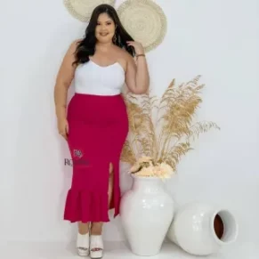 Saia Longa Feminina Fenda Lisa para revenda no atacado